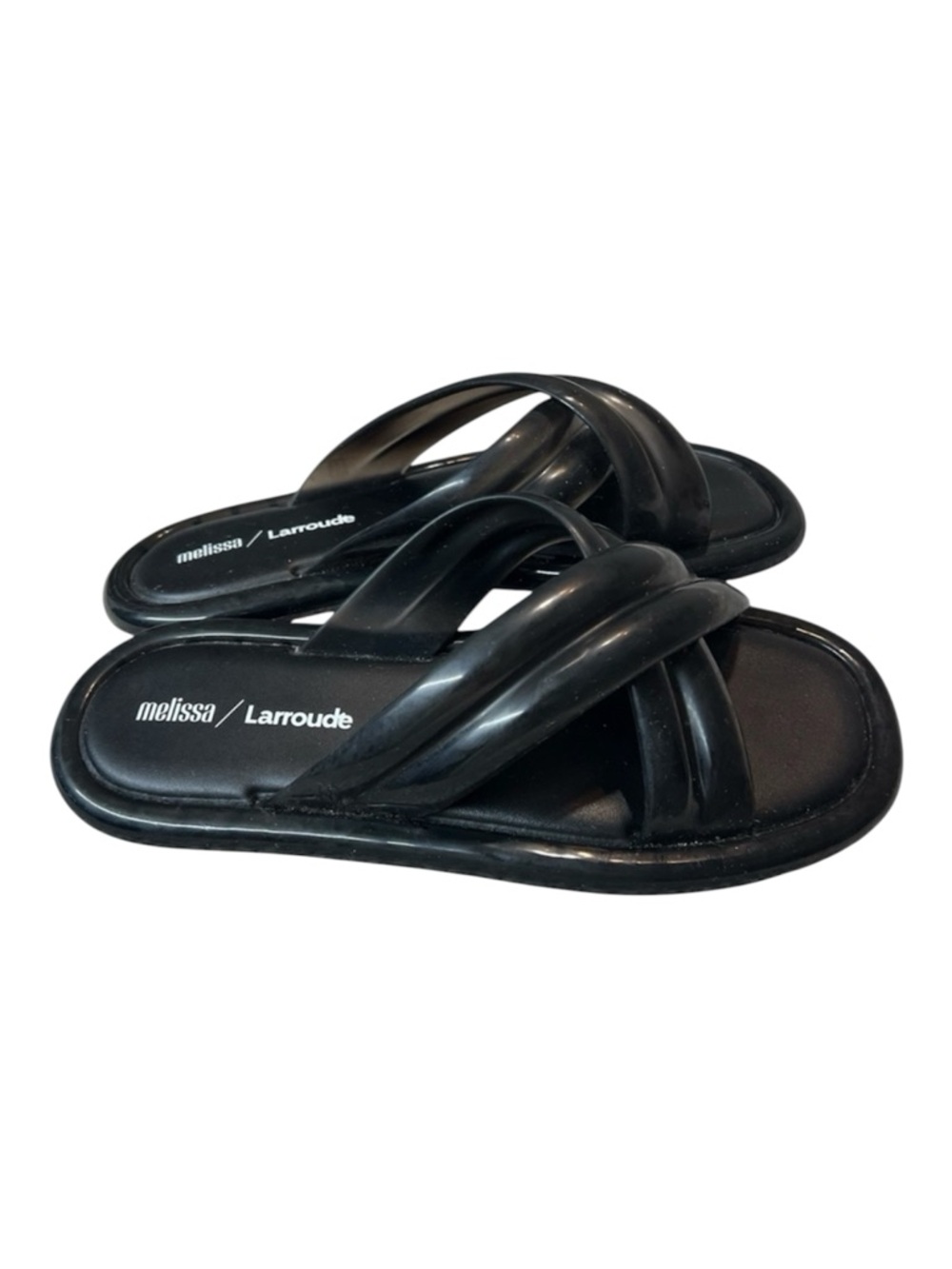 Melissa x Larroude Cali Slide Sandal Black Size 9 Women
